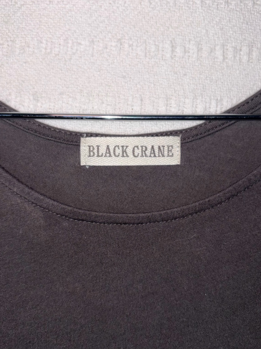 Black Crane Womens Long Tee Cotton Dress Size M Charcoal Grey Made in USA - Picture 7 of 10
